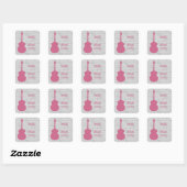 Pink Guitar Grunge Wedding Stickers (Blatt)