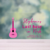 Pink Guitar Last Bash in Nash Bachelorette Acrylschild (Neutral)