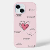 Pink gürtelpositive vibe Zitate Herz niedlich Case-Mate iPhone Hülle (Rückseite)