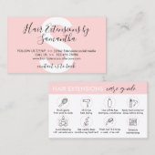 Pink-Haarverlängerungen nach Betreuungsanleitung Visitenkarte (Vorne/Hinten)