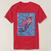 Pink-Hahaar-Zentangle T-Shirt (Design vorne)