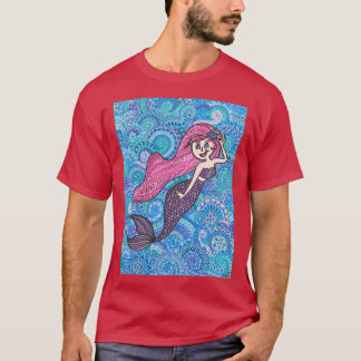 Pink-Hahaar-Zentangle T-Shirt