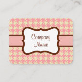 Pink Hahnentrittmuster Business Card Visitenkarte (Vorderseite)