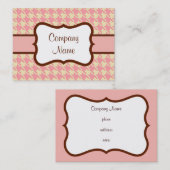 Pink Hahnentrittmuster Business Card Visitenkarte (Vorne/Hinten)