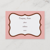 Pink Hahnentrittmuster Business Card Visitenkarte (Rückseite)