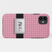Pink Hahnentrittmuster Monogram iPhone 5 Fall Case-Mate iPhone Hülle (Rückseite (Horizontal))