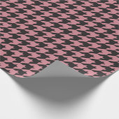 Pink Hahnentrittmuster Textile Muster Geschenkpapier (Ecke)