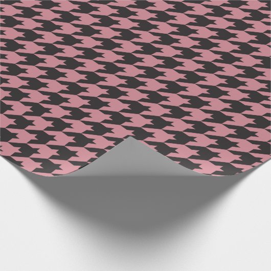 Pink Hahnentrittmuster Textile Muster Geschenkpapier (Ecke)