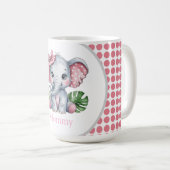 Pink Hair Bow Niedlich Elephant Baby Shower Mommy Kaffeetasse (VorderseiteRechts)