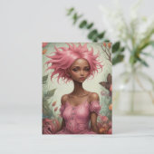 Pink Hair Goddess Postkarte (Stehend Vorderseite)