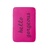 Pink-"hallo herrliches" Bürsten-Buchstabe-Mädchen Badematte (Vorderseite Vertikal)