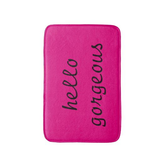 Pink-"hallo herrliches" Bürsten-Buchstabe-Mädchen Badematte (Vorderseite Vertikal)