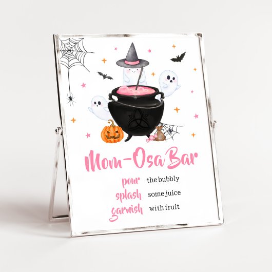 Pink Halloween Baby Braut Mama Osa Bar Poster