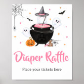 Pink Halloween Baby brütet Windeln Raffel Poster (Vorne)