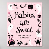 Pink Halloween Baby Dusche Babys sind süße Gefälli Poster (Vorne)