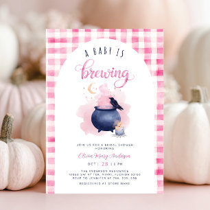 Pink Halloween Baby Dusche Einladung