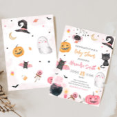 Pink Halloween Baby Dusche Einladung