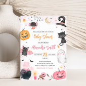 Pink Halloween Baby Dusche Einladung