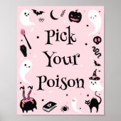 Pink Halloween Baby Dusche Pick Your Poison Poster (Vorne)