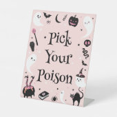 Pink Halloween Baby Dusche Pick Your Poison Sockelschild (Vorderseite)