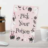 Pink Halloween Baby Dusche Pick Your Poison Sockelschild (In SItu)