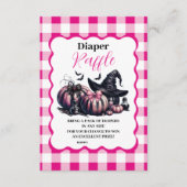Pink Halloween Baby Duwer Raffle Diapper Begleitkarte (Vorderseite)