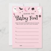 Pink Halloween Baby Showbabys Baby Food Game Card Einladung (Vorderseite)
