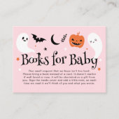 Pink Halloween Baby Showbücher für Baby Begleitkarte (Vorderseite)