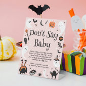 Pink Halloween Baby Shower Say Baby Game nicht Sockelschild