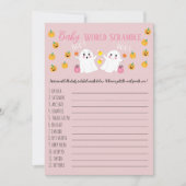 Pink Halloween Baby Word Scramble Baby Showspiel Einladung (Vorderseite)