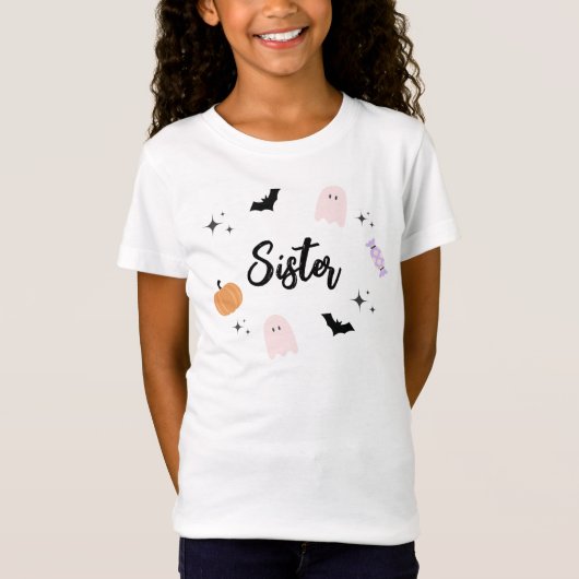 Pink Halloween Birthday Sister T - Shirt (Vorderseite)