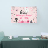 Pink Halloween Boo Ghost Happy Birthday Banner (Messe)
