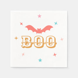 Pink Halloween Boo Paper Napkin Serviette