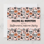 Pink Halloween Custom Geburtstagsparty Einladung (Vorderseite)