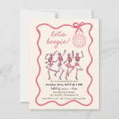 Pink Halloween Dancing Party | Skelette Ankündigung (Vorderseite)