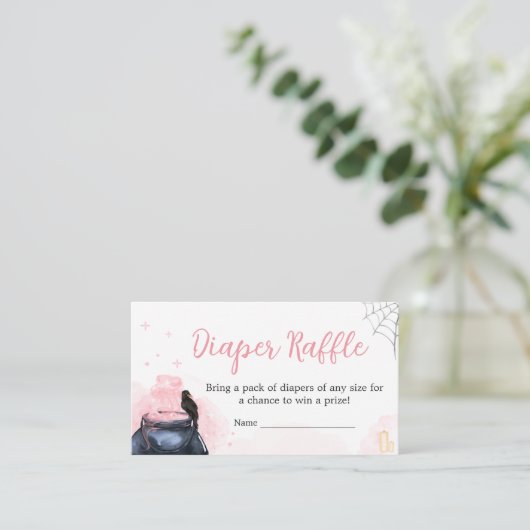 Pink Halloween Ein Baby brütet Windeln Raffel Begleitkarte (Stehend Vorderseite)