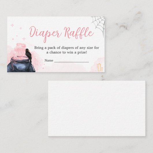 Pink Halloween Ein Baby brütet Windeln Raffel Begleitkarte (Vorne/Hinten)