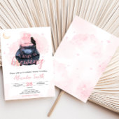 Pink Halloween Ein Baby wird Babydusche brauen Einladung