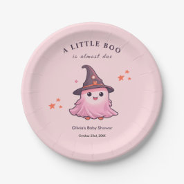 Pink Halloween eine kleine Boo Baby-Dusche Pappteller