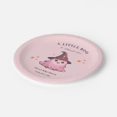 Pink Halloween eine kleine Boo Baby-Dusche Pappteller (Schrägansicht)