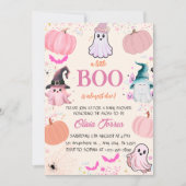 Pink Halloween eine kleine Boo Ghost Baby Dusche Einladung (Vorderseite)