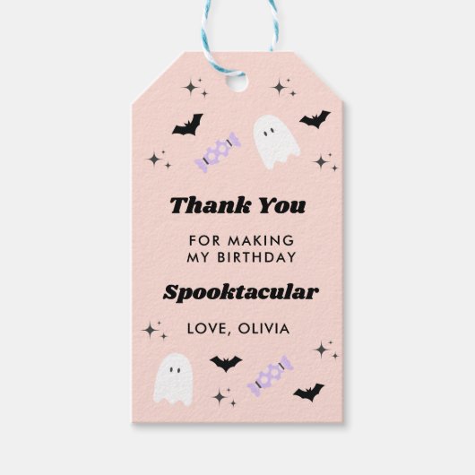 Pink Halloween Geburtstags Spooktacular Geschenket Geschenkanhänger (Vorderseite)