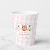 Pink Halloween Ghost Bow Girl Babydusche Pappbecher (Vorderseite)