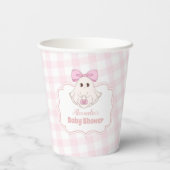 Pink Halloween Ghost Bow Girl Babydusche Pappbecher (Rückseite)