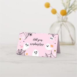 Pink Halloween Ghost Food Tents Platzkarte