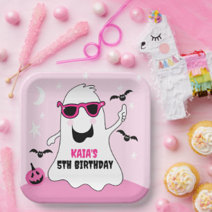 Pink Halloween Ghost Girl Geburtstag Pappteller