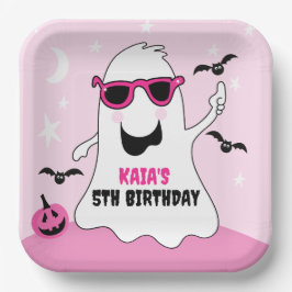 Pink Halloween Ghost Girl Geburtstag Pappteller