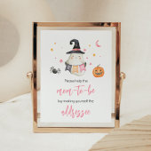 Pink Halloween Ghost Little Boo Envelope Station Poster