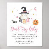 Pink Halloween Ghost Little Boo Sage nicht Baby Poster (Vorne)