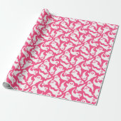 Pink Halloween Ghost Pattern Geschenkpapier (Ungerollt)